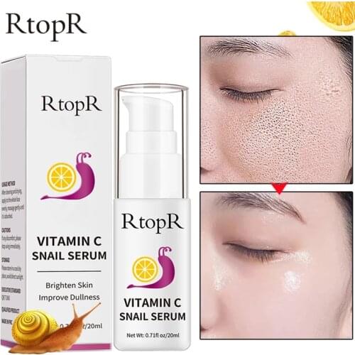 5PCS Vitamin C Snail Essence To Improve Rough And Shrink Pores Whitening Moisturizing Repair Oil Control Face Skin Care Products