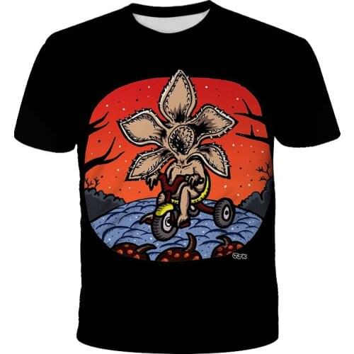 New Summer Stranger Things T Shirt Kids Fashion Cool Boy 3 D Printing T Shirt Boy Girls Short Sleeve Casual Clothing Tops Tees