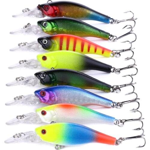 Hengjia1pcs 6.3cm 6g Sinking Minnow Wobblers Crankbait Square Bill Diving Lure Artificial Hard Bait with 3D Eyes