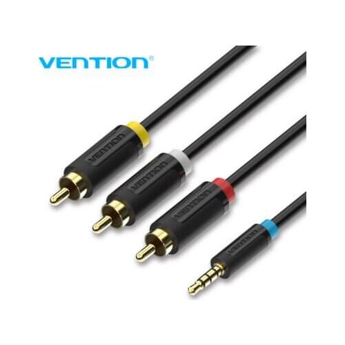 Vention 3.5mm Jack to 3 RCA Cable Male Audio Video AV Cable AUX Stereo Cord 3RCA Standard Converter for Speaker TV Box CD DVD