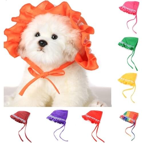 Sweet Pet Cap Hat Colorful Fashion Outdoor Cap Lovely Sunscreen Sunhat Well-designed Dog Sun Hat TC Cloth Comfortable Hat