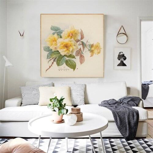 Classic Retro Botanical Canvas Painting Vintage Ancient Botany Flower Posters Prints Wall Art Picture Room Decor