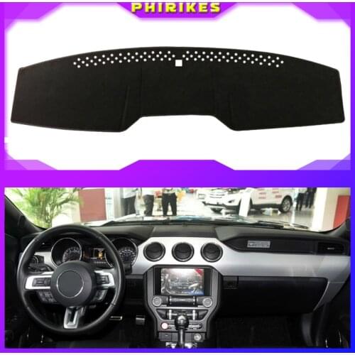 For Ford Mustang 2015 2016 2017 2018 Dashboard Mat Cover Dashmat Pad Sun Shade Instrument Protect Carpet Car Styling Accessories