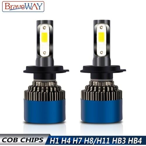 BraveWay H1 H4 H7 H8 H11 9005 HB3 9006 HB4 H7 Led Bulbs for Cars Motorcycle Auto Led Lamp H4 LED Car Headlight Bulbs Fog Light
