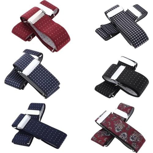 Mens Polka Dots Elastic Shirt Cuff Garters Anti-Slip Sleeve Holders Armband