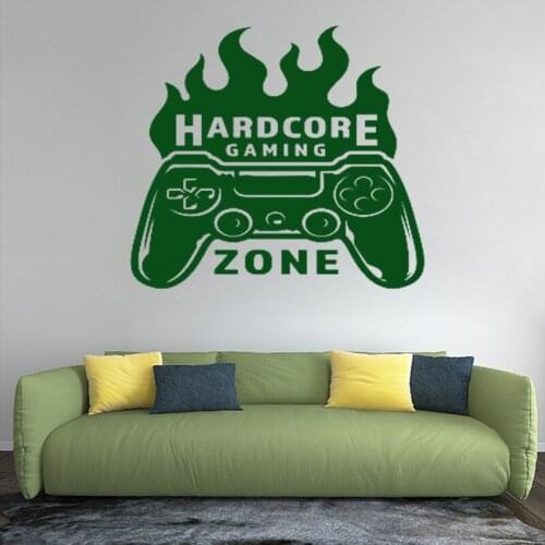 Press the Gamepad Button Vinyl Decal Sticker Player Boy room Game Decoration Children Gaming Art Theme Bedroom Z016
