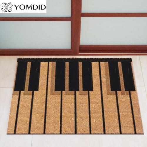 Non-slip Rubber Fiber Doormat Piano Pattern Doormat Floor Carpet Rug Kitchen/Living Room Foot Pad 4 Sizes Available Finished Mat