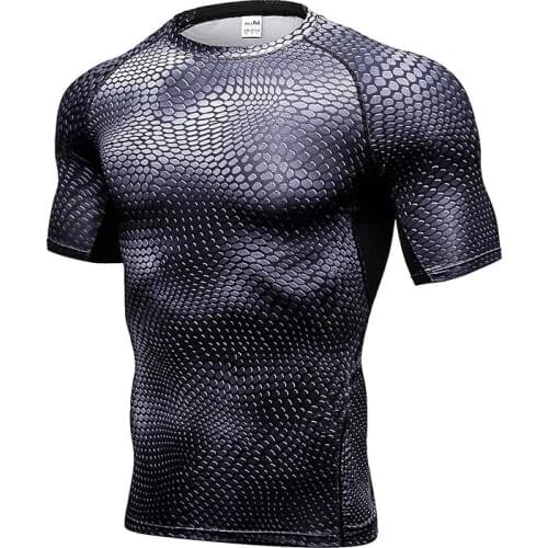 New Men Compression Running T-Shirts Rashgard Top Mens Quick Dry Bodybuilding Gym Fitness Training Male Clothes Sportswear