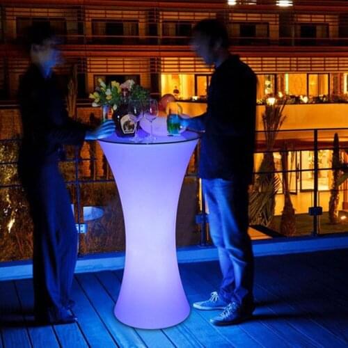 110CM height Rechargeable LED illuminated cocktail bar table nightclub coffee shop creative Commercial Furniture