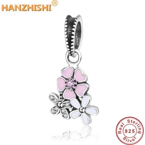 Fits Original pandora Charm Bracelet Authentic DIY Jewelry 925 Sterling Silver Poetic Blooms, Mixed Enamels & Clear CZ Charms