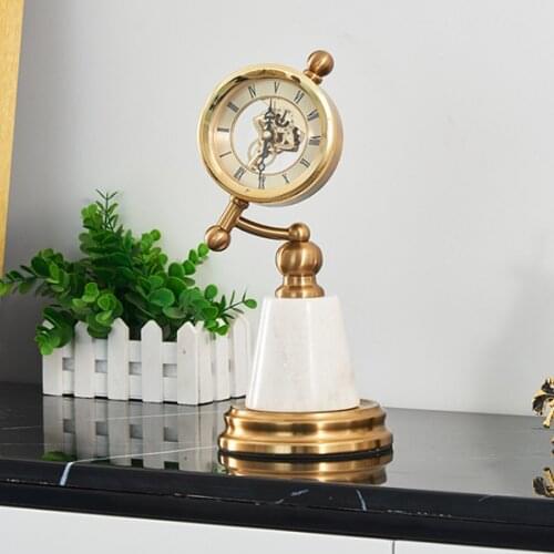 Luxury Metal Table Clock Living Room Office Ornaments Quartz Desk Clock Home Decor Marble Table Watch Desk Clock Best Desk Watch