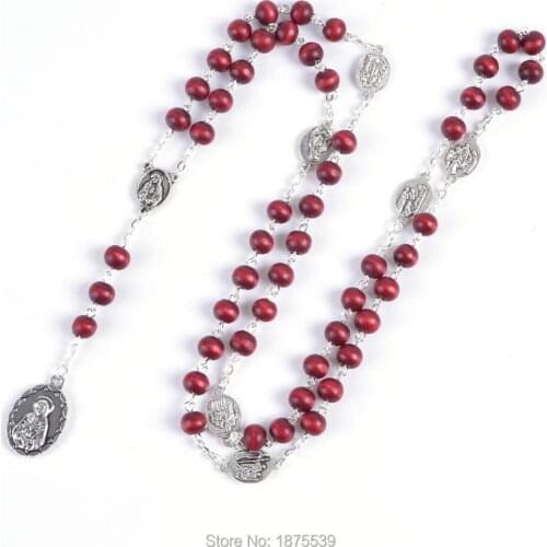Rose scented Rosary of the Seven Sorrows with perfume wood beads chaplet