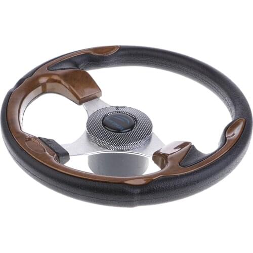 320mm Aluminum Alloy Marine Boat Pontoon Steering Wheel 3 Spoke 3/4' Shaft for Kayak Rowing Flatable Fishing Boat Replacement