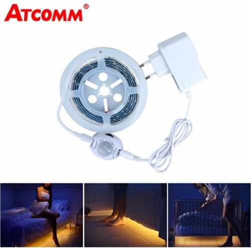 1.5m Motion Sensor LED Strip Light 12V SMD 2835 IP65 Waterproof 90LEDs Under Cabinet Lights Warm Light Diode Tape Bedroom Stairs