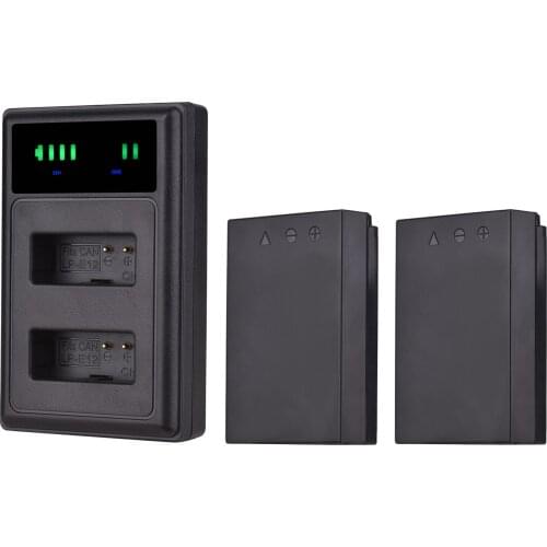 Andoer LP-E12 USB Intelligent Charger & Battery Kit for Canon EOS-M EOS M2 EOS M10 EOS M50 EOS M50 Mark II EOS M100 EOS M200