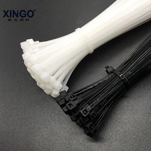 Xingo 4x120mm Self locking Nylon Cable Zip Ties 500pcs Plastic Cable Zip Tie 40lbs UL Rohs Approved Loop Wrap Bundle Ties Black