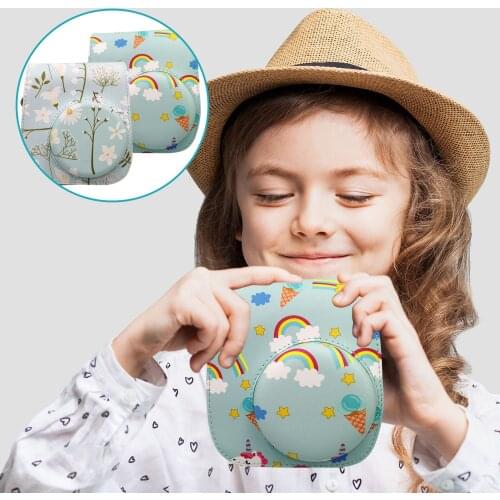 Besegad PU Leather Protect Case Cover Instant Film Camera Bag with Shoulder Strap for Case Cover Fujifilm Instax Mini 11
