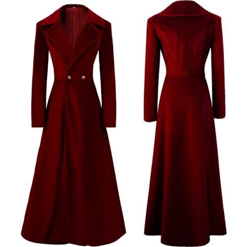 Women Autumn Winter Warm Coats Steampunk Retro Tailcoat Jacket Gothic Victorian Frock Coat Uniform Costume Hooded Long Coat