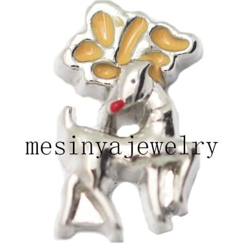 10pcs new 7.10x 12.00mm Christmas deer floating charms for glass locket Min amount $15 per order mixed items, FC-602