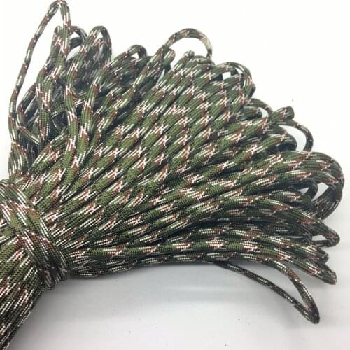 10Yards/Lot Mix color Paracord Bracelets Rope 7 Strand Parachute Cord CAMPING HiKING Army green+White+Brown