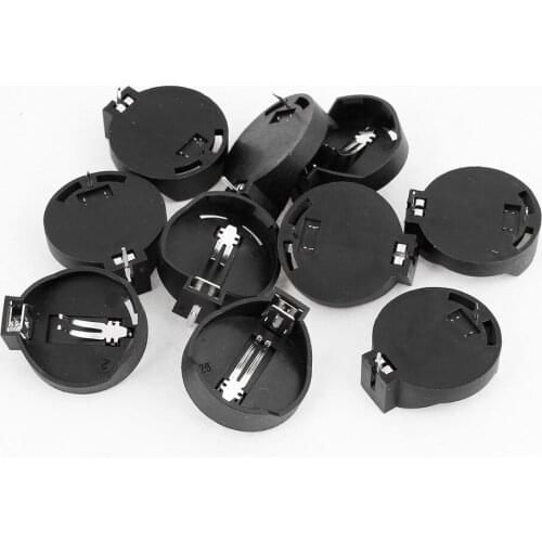 1500pcs/lot Black Plastic CR2025 CR2032 Button Coin Battery Cell Batteries Socket Holder Case