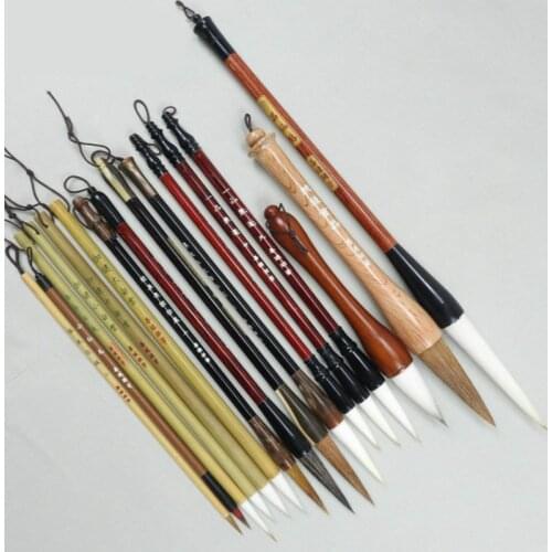 16pcs Canetas Multiple Hair Chinese Calligraphy Pen Set Tinta China Stone Badger Chinese Landscape Watercolor Painting Brush Set