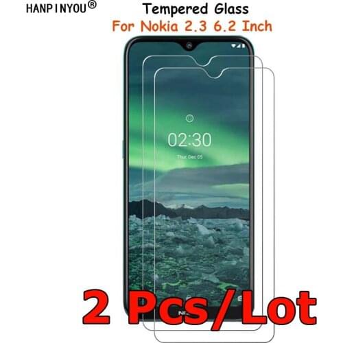 2 Pcs/Lot For Nokia 2.3 6.2" Anti-Scratch Front Tough Tempered Glass Screen Protector Ultra Thin Explosion-proof Protective Film