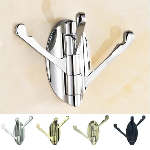 20pcs/lot 180 Degree Movable clothes hook Bath Towel Movable Hook Rack Coat Clothes Robe Hanger Door Wall Mount Useful