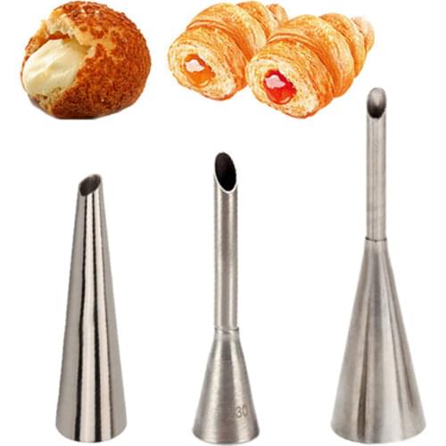 3Pcs Puff Cream Nozzles Set Metal Piping Bag Tips Pastry Tools Cake Cupcake Decoration Sugarcraft