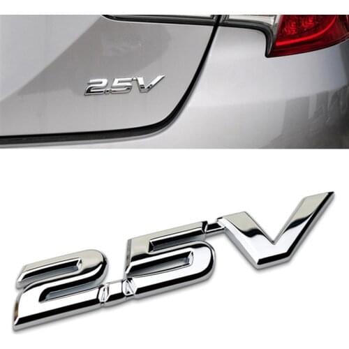 Auto Accessories for Toyota Reiz 2.5V Camry Tundra Displacement Emblem 3D Chrome Metal Badge Decal Car Trunk Sticker Waterproof