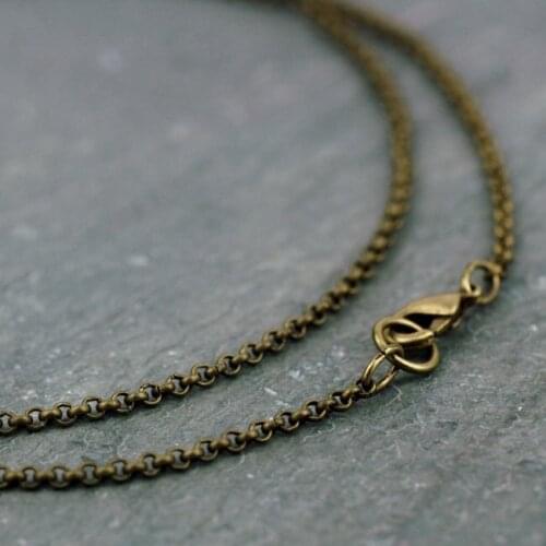 Free shipping!!!! 200 pcs/lot Antique Bronze Necklace Small Round Link Rolo Chains Necklace