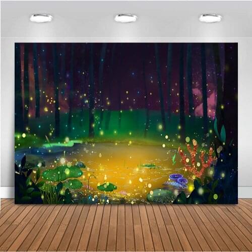 Bokeh Glitter Fairy Tale Backdrop for Photography Safari Jungle Party Decoration Supplies Dreamy Background for PhotoBooth Prop