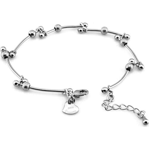 New fashion contracted joker 925 sterling silver bracelet grind arenaceous bead bracelet for womens beautiful gift