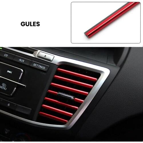 10 Pcs Air Outlet Decoration Car-styling Chrome Styling Moulding Air Vent Trim Strip Air Conditioner Outlet Grille Car Supplies