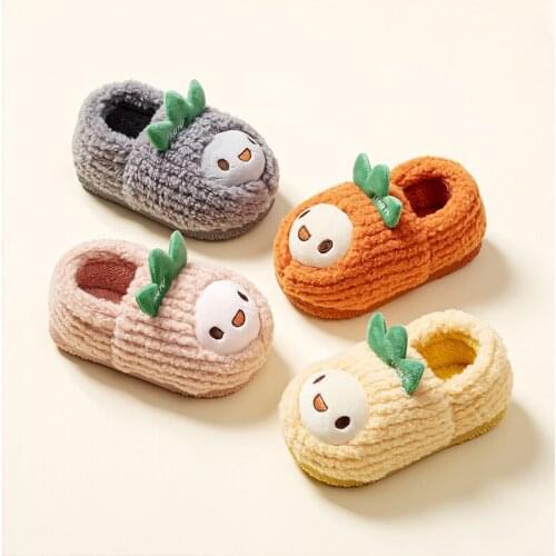 CheerfulMario Pineapple Childrens Cotton Linen Slippers Boys and Girls Floor Non-slip Cotton Slippers kids Shoes