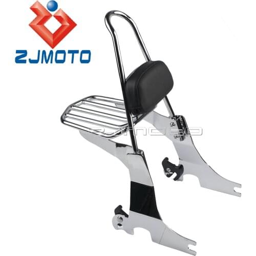 For Harley Sportster XL1200 2004-2016 SuperLow Iron 883 Custom 48 72 Detachable Passenger Sissy Bar Backrest Pad Luggage Rack