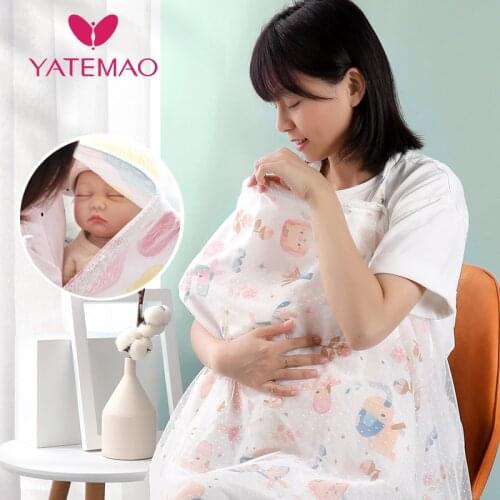 YATEMAO Breathable Nursing Cover 100% Cotton Breastfeeding Privacy Apron Outdoors Feeding Baby Nursing Clothes