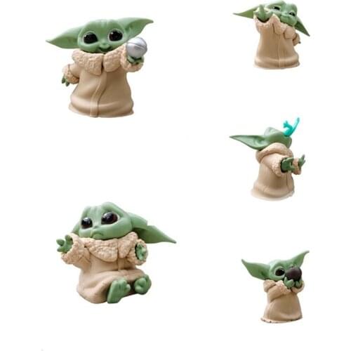5 Piece Baby Yoda Collection Action Figure Star Wars Kids Toys 4 to 6 cm Disney Mini Model Dolls Xmas Gifts For Children