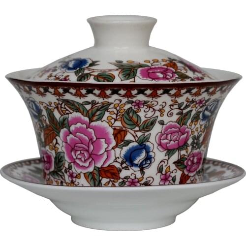 Gaiwan 200ml tureen penoy teacups porcelain Jingdezhen traditional chinese tea set lid cups saucer teaware cover bowl