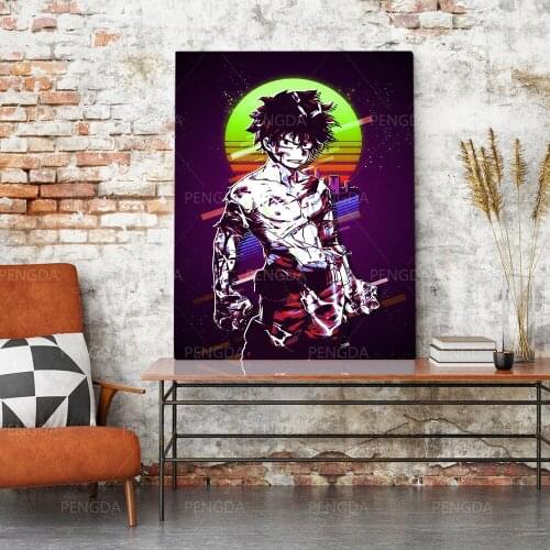 HD Prints Home Decor My Hero Academia Moon Painting Strong Boy Poster Wall Art Canvas Modular No Frame Pictures For Living Room