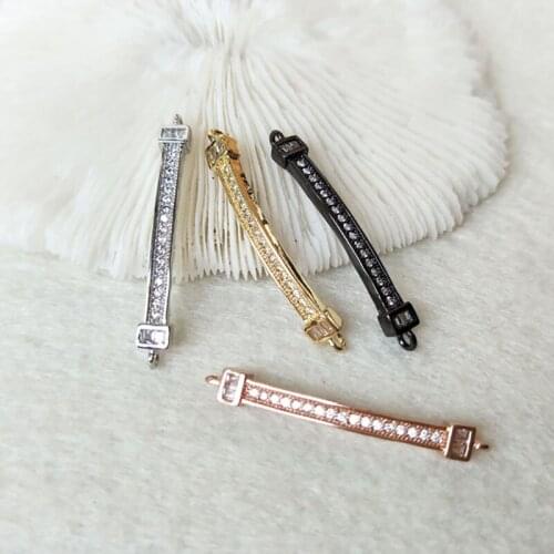 10 Pieces CZ zircon Micro Pave Connector, Double Bails Beads Charm,DIY Bracelet necklace Jewelry Finding CT304