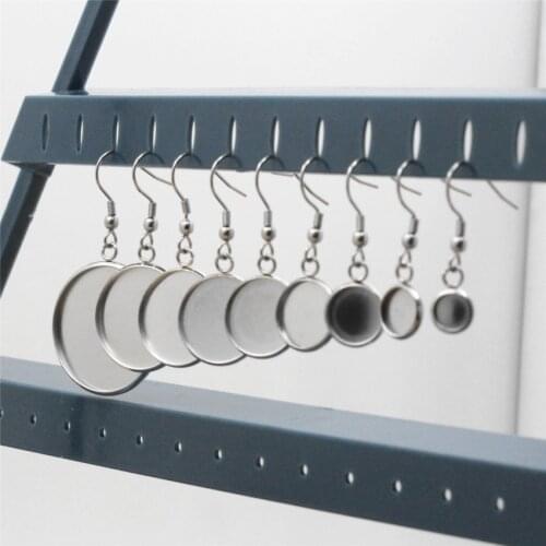 Stainless steel Fit 6mm 8mm 10mm 12mm 14mm 16mm 18mm 20mm 25mm Round Cabochons Earring Blank Setting Bezel Base For DIY Making