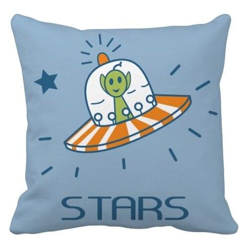 Universe And Alien Travel Among Stars Throw Pillow Square Cover