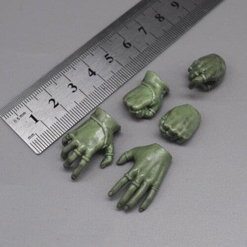 Scale 1/6th Model Old Hand Female Soldier Green Magic Hand Witch Hand Types Set 5pcs For Soldier Accessories