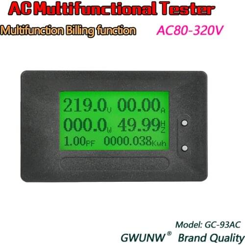 GWUNW GC93 AC Multifunctional Digital Display Electric Power Monitor Voltage Amperometer Power Frequency Meter