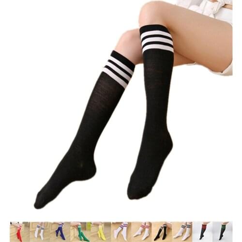Fashion Sexy Cute Knee High Socks Women Kawaii Striped Thigh High Woman Compression Girls Long Socks Womens Over The Knee Socks