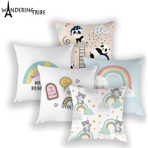 Cartoon Animal Cushion Cover Nordic Decoration Pillows Case Print Cushions Covers Cute Panda Home Sofa Pillow Cases Funda Cojin