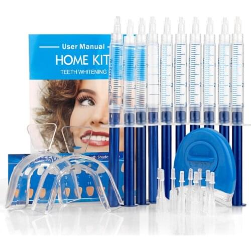 Top Quality Peroxide Teeth Whitening Kit Bleaching System Bright White Smile Teeth Whitening Gel Kit With LED Light Professional