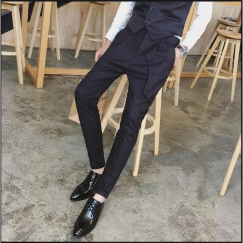 28-44 2020 New Autumn And Winter Mens Work Casual Pants Slim Skinny Pants Hypotenuse Harem Pants Hairstylist Nightclub Trousers