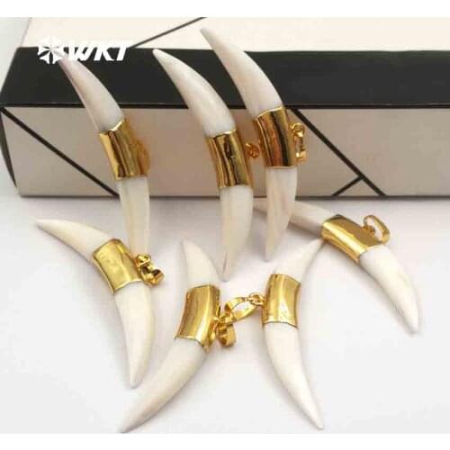 WT-P1236 WKT Wholesale New Arrival Generous Natural Shell Jewelry Moon Shape Charming Necklace Pendant